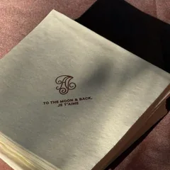 Personalised napkins printed with a hand-drawn design