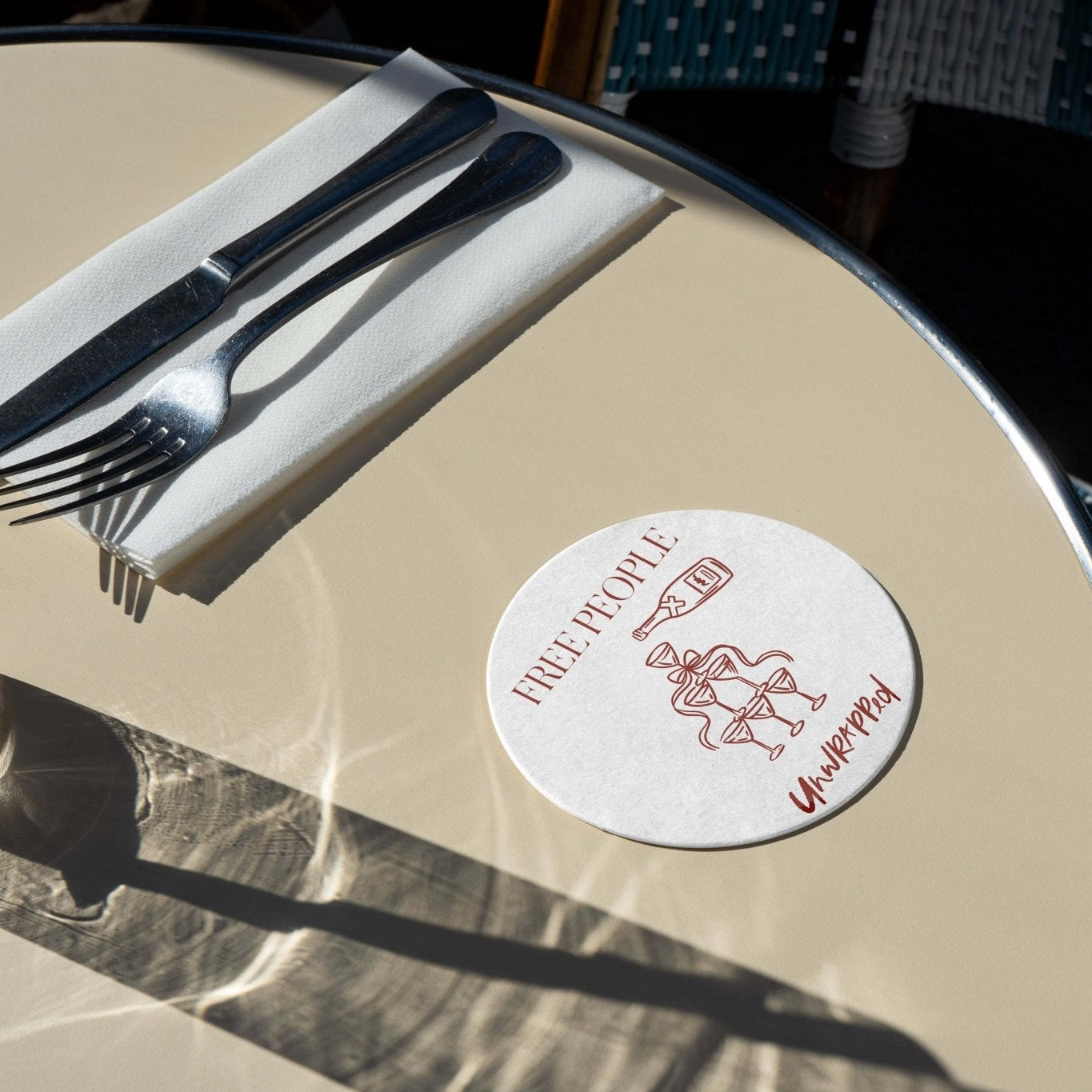 Custom coasters showing considered paper texture