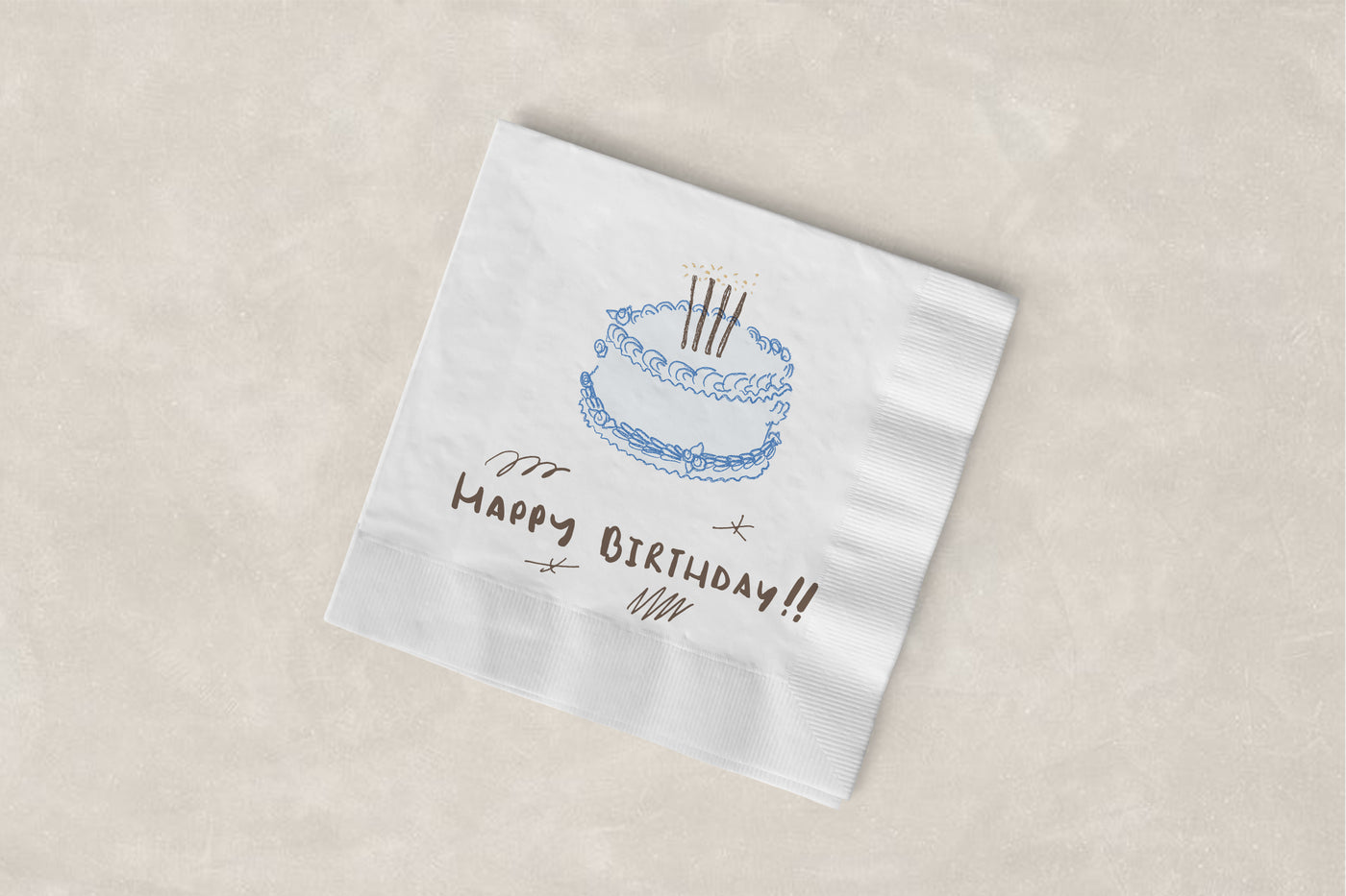 Custom napkins styled for a private celebration